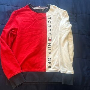 Tommy Hilfiger Red and White Men's Sweater